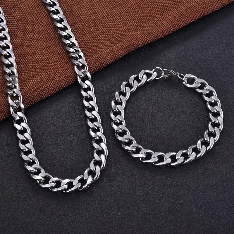 2pcs Necklace Bracelet Set Unisex Y2K Couple Jewelry